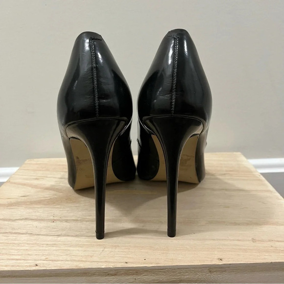 Steve Madden Black Proto Patent Leather Pointed Toe Stiletto Pump Heels 9 - Picture 3 of 5